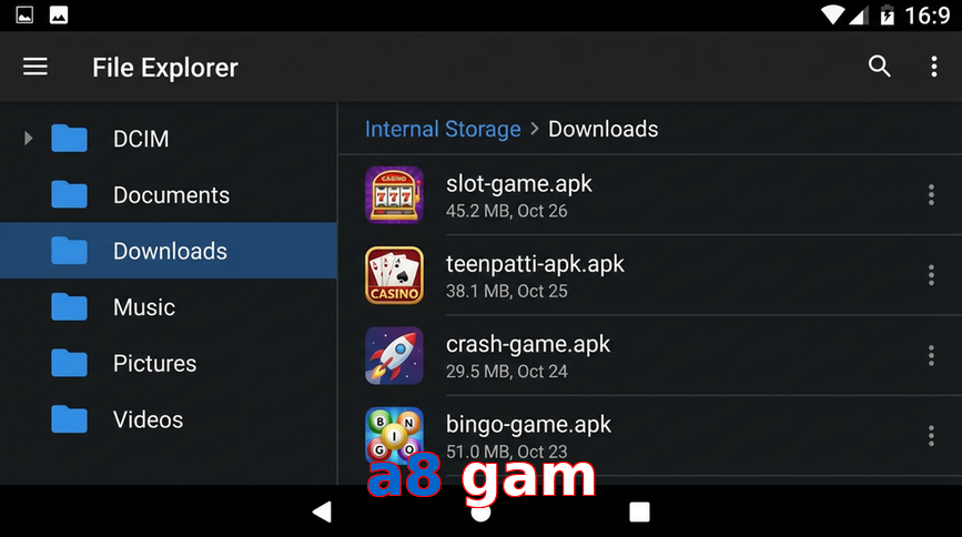Main screen of A8 Gam gameapk page for PK players